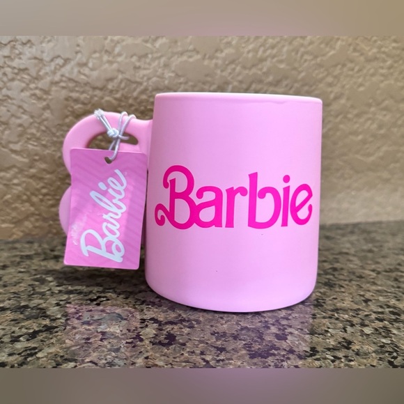 NWT Barbie Logo Pink 21 oz. Coffee Mug - Picture 1 of 4